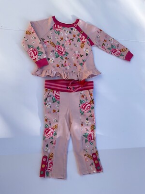 Matilda Jane Moments with you Cold Outside Sweatshirt Top w/ Bottom Floral Pink