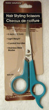 Basic Solutions Hair Styling Scissors 5 in. Style 220 AQUA Steel  SHIPS FAST 