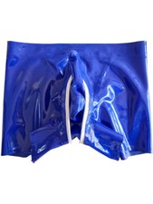 534 DARK BLUE MEN LATEX BOXER ZIP HIDDEN TWO CONDOMS