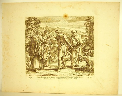 Jacob Rachel Liam Laban Gen XXIX La Bible Nico Chaperon 1649 ap Raphaël Vatican - Photo 2/4
