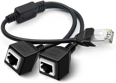 Network Splitter Adapter Cable, Sartyee RJ45 1 Male to 2 Female Socket