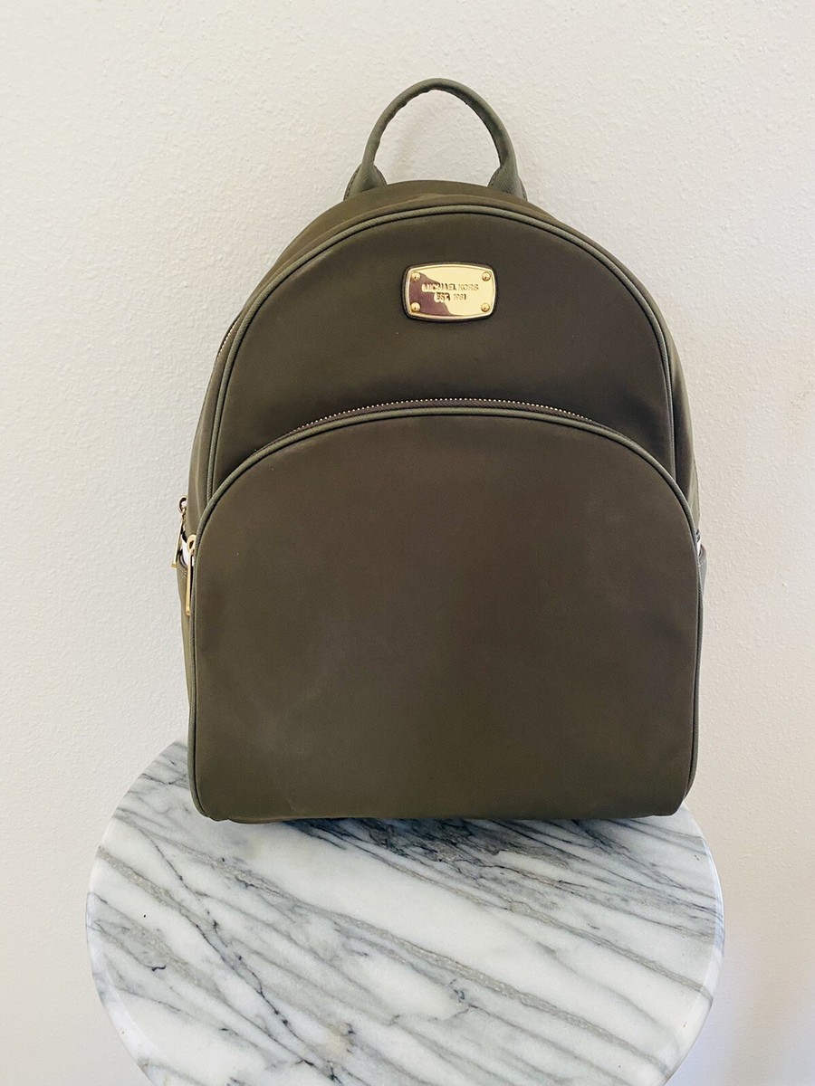 Michael Kors Cargo Abbey Olive Green Backpack Multi Pockets Adj.Straps Authentic Michael Kors Military Green Nylon and Leather Medium Cargo  main image 2