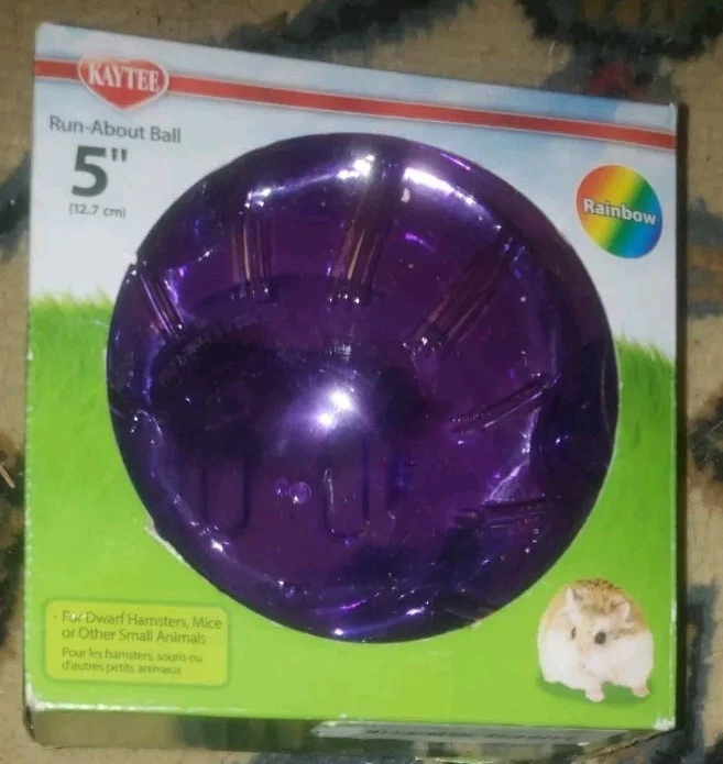 Kaytee Mini Pelota de Ejercicio Run-About de 5" para Hámster Enano, Ratones en Púrpura Arco Iris Foto 2 de 3
