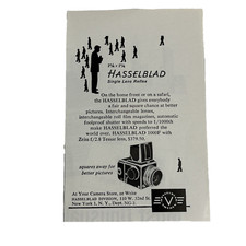 1952 Hasselblad Single Lens Camera print ad the Camera preferred world over ad
