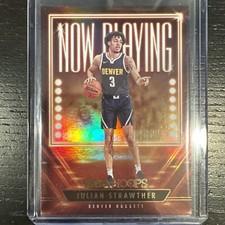 2023-24 Panini NBA Hoops Now Playing HOLO #22 Julian Strawther RC Denver Nuggets
