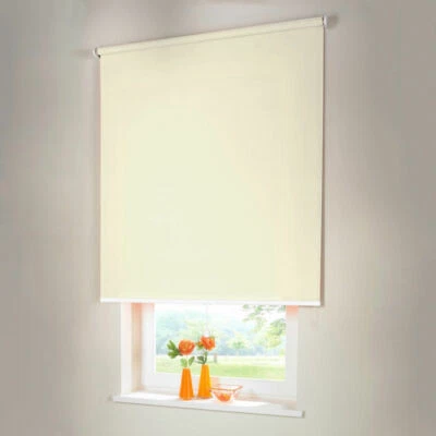 Verdunkelungsrollo Mittelzugrollo Springrollo Rollo - Höhe 180 cm creme - Bild 1 von 3