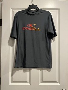 Men’s O’neill swim shirt M slim fit Gray w/ orange son took off tags, never wore
