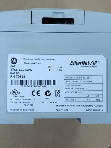 1766-L32BWA ALLEN BRADLEY MICRO LOGIX 1400 1766-L32BWA NEUWERTIG - Bild 2 von 10