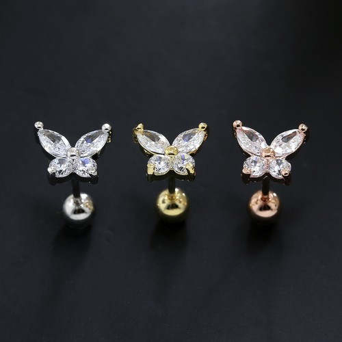Gem Crystal Ear Cartilage Helix Ring Bar Stud Ear Cuff Climber Piercing Earring - Picture 77 of 268