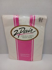 2 Pair Kmart Panty Hose Size B Seamless Stretch Reinforced Panty White Vintage