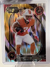 🔥2024 Panini Select Club Level Bucky Irving #239 Black & Orange Shock Prizm 🔥