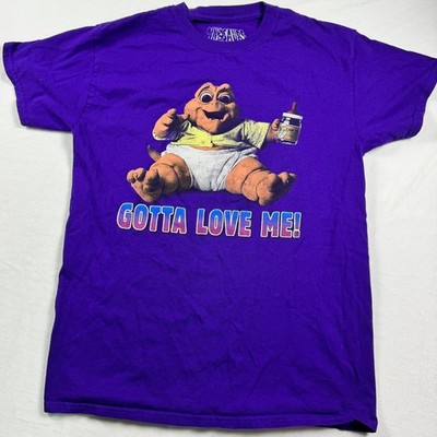 Dinosaurs TV Show Baby Sinclair Gotta Love Me Purple Graphic Tee Shirt Mens M