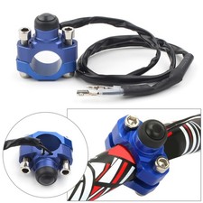 7/8" 22 Handlebar Rotating Bar Clamp Start Stop Kill Switch Button Blue