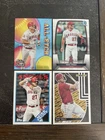 4 Card Mike Trout Insert Parallel Lot Bowman Chrome, Black Gold, 1988, All Etch