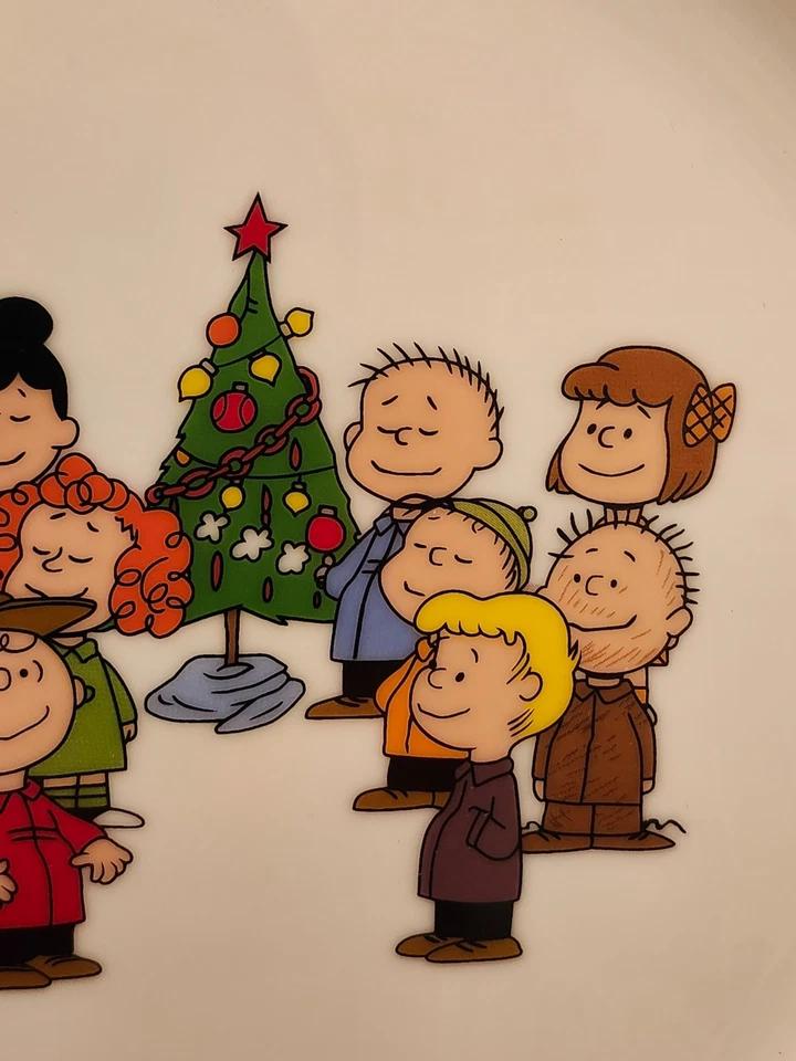 JUEGO DE 4 PLATOS DE CENA DE NAVIDAD PEANUTS A CHARLIE MARRÓN SNOOPY AND GANG NUEVOS Foto 4 de 4