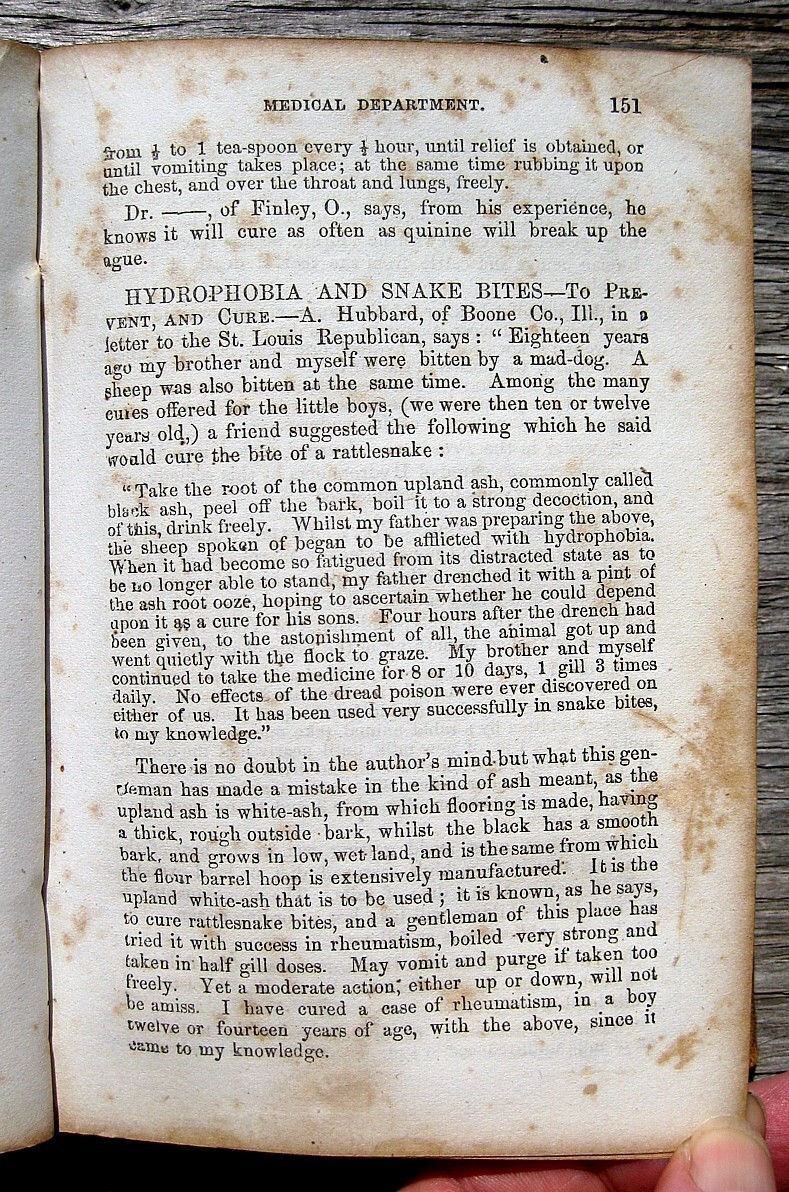 1867  Antique Cookbook Pioneer Frontier Farm Home Household Herbal Healing  Beer