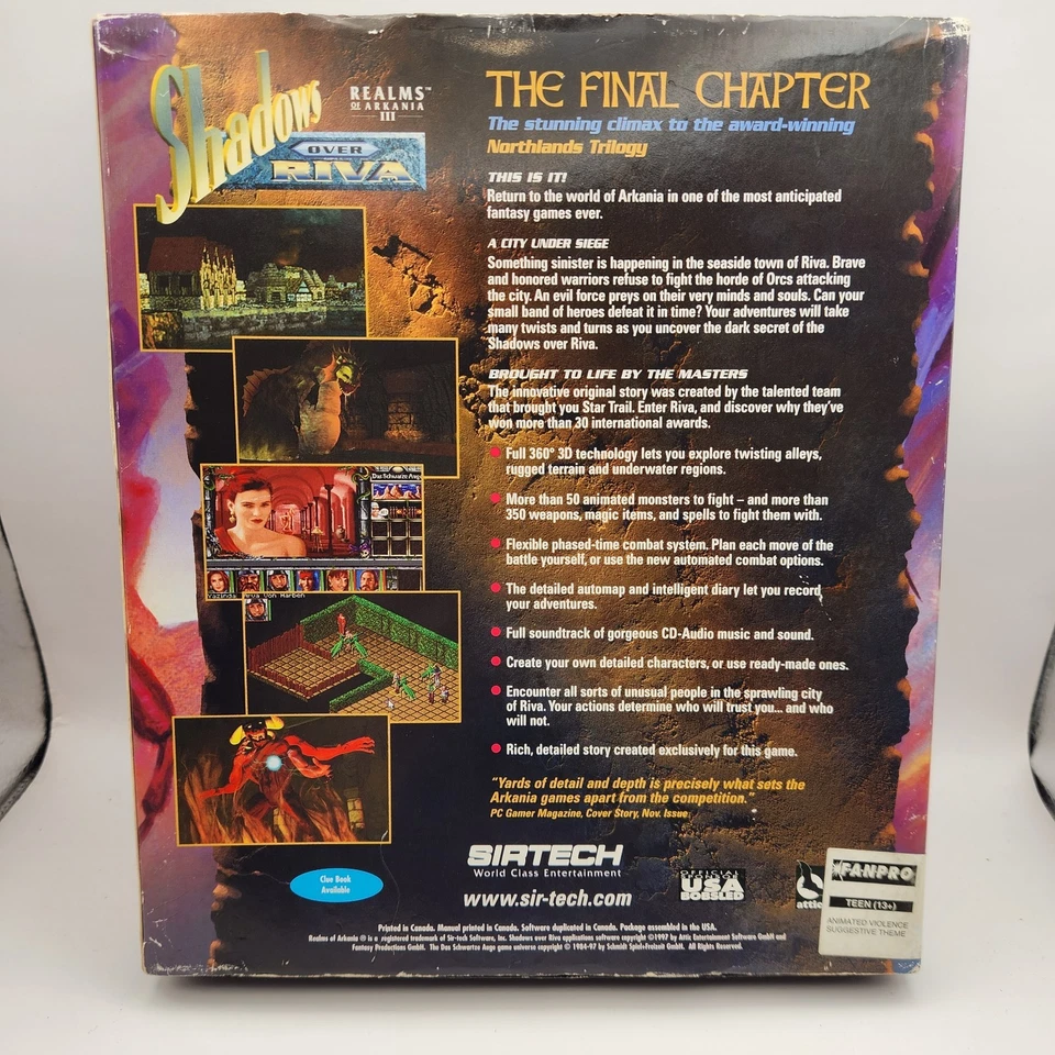 Realms of Arkania III Shadows Over Riva Big Box PC 1997 Complete In Box - Image 2 of 4
