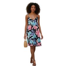 Cotton On Woman Multicolor Floral Print V-Neck Mini Spaghetti Strap Dress Size L