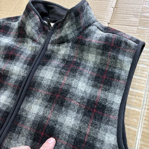 Vintage L.L. Bean Mens Vest Size L Wool USA Made Sherpa Lined Plaid Hunter Heavy - Picture 11 of 11