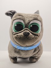 Disney Junior Puppy Dog Pals Bingo Plush Pug Gray Stuffed Animal Blue Collar 10"