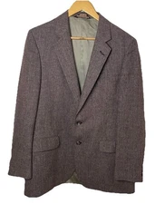 Vintage Hardy Amies of London Brown Maroon Wool Blazer Academia Ivy League Sz 40