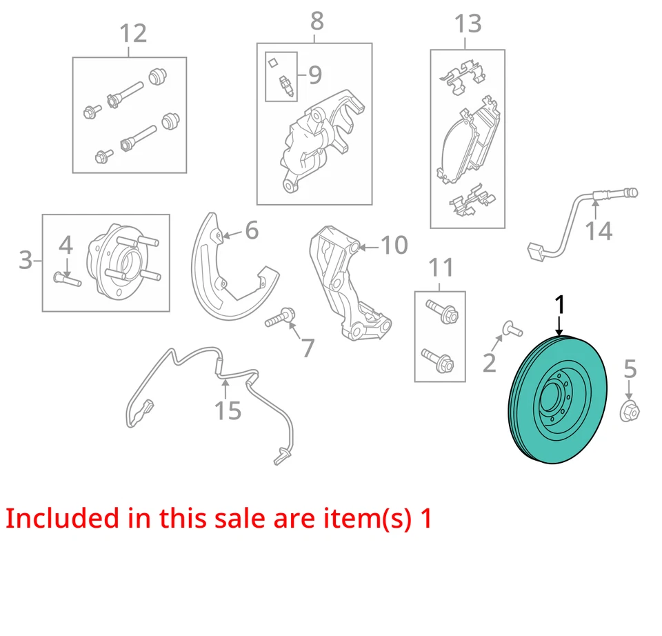 Rotor de freno delantero solo rueda SE 17" 2010-2019 Ford Flex 5101559 Foto 3 de 4