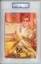 Elton John SIGNED Golden Suit Photograph 5x7 Album Card PSA DNA COA AUTOGRAPH