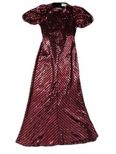 Rixo x Laura Jackson Daisy Pink Red Striped Sequin Long Dress S