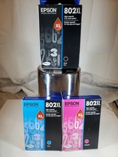 Epson 802 and 802 XL High-Capacity Ink Bundle 3 Pack Black Cyan Magenta