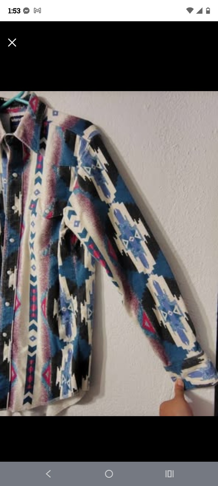 Vintage 80s Wrangler Aztec Navajo Brushpopper Shirt Wrangler Native Tribal... thumbnail 5