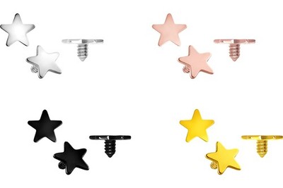 PIERCINGLINE  Universal Piercing Titan Dermal Anchor Aufsatz STERN