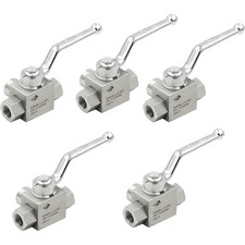 Hydraulic Ball Valve Steel 3 way Ball Valve 7250 PSI 1/4'' NPT 5 pcs