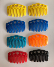 Lot of 8 Vintage Plastic colorful Heart hair combs