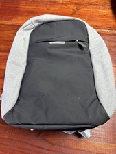 Zaino Antifurto Nero Grigio Cerniera Nascosta Viaggio Portatile Caricatore USB