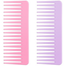 Wide Tooth and Large Detangling Comb Set for Long, Curly, Wet Hair - No Handle S