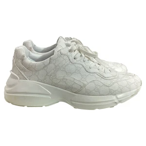 Baskets Gucci Rhyton Gg logo en toile homme blanc taille UK 10