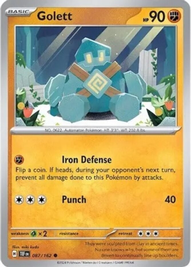Golett - 087/162 - Common - Reverse Holo (Near Mint) Temporal Forces - Fighting