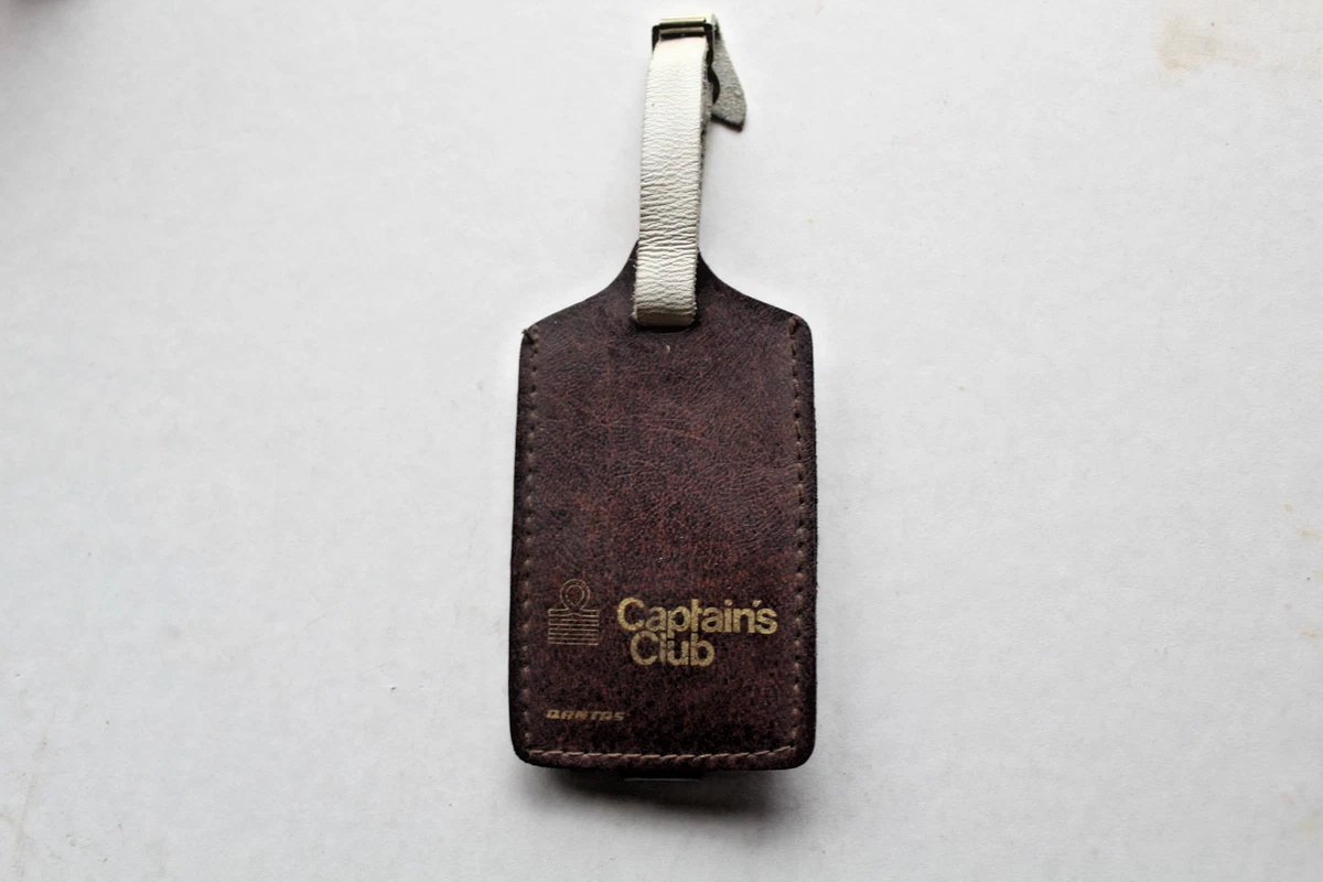 Qantas Captains Club Vintage Luggage Bag Tag 1970's 1980's Baggage