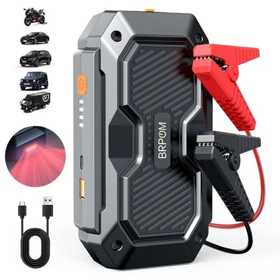 BRPOM 5000A Car Jump Starter Auto Battery Booster LED Power Bank Pack USB Charger