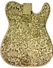Corps guitare type Telecaster – table érable gravée – corps tilleul 