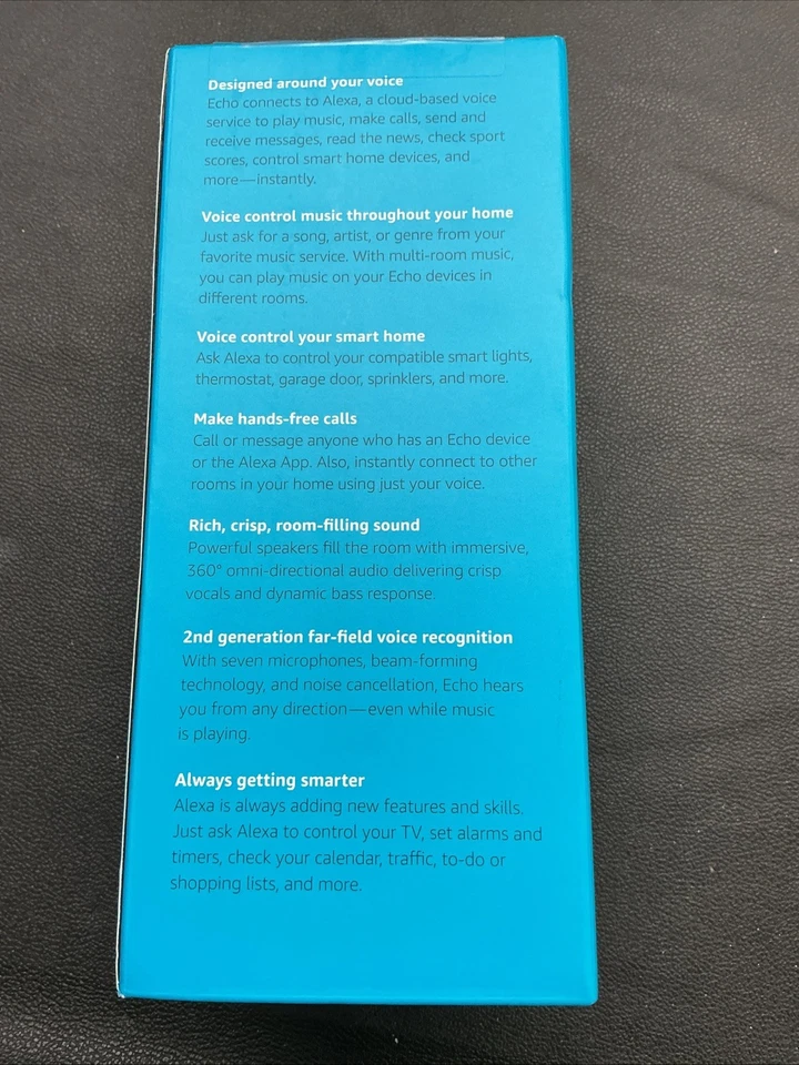 Amazon Echo (2nd Generation) Smart Speaker with Alexa - New Never Opened - Image 2 of 4