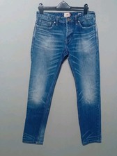 Next Mens Selvedged Jeans 32 x 33 Slim Fit X White Oak Cone Denim Straight Leg 