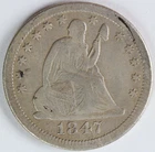 VF Obverse Scratches 1847 O Seated Liberty Quarter