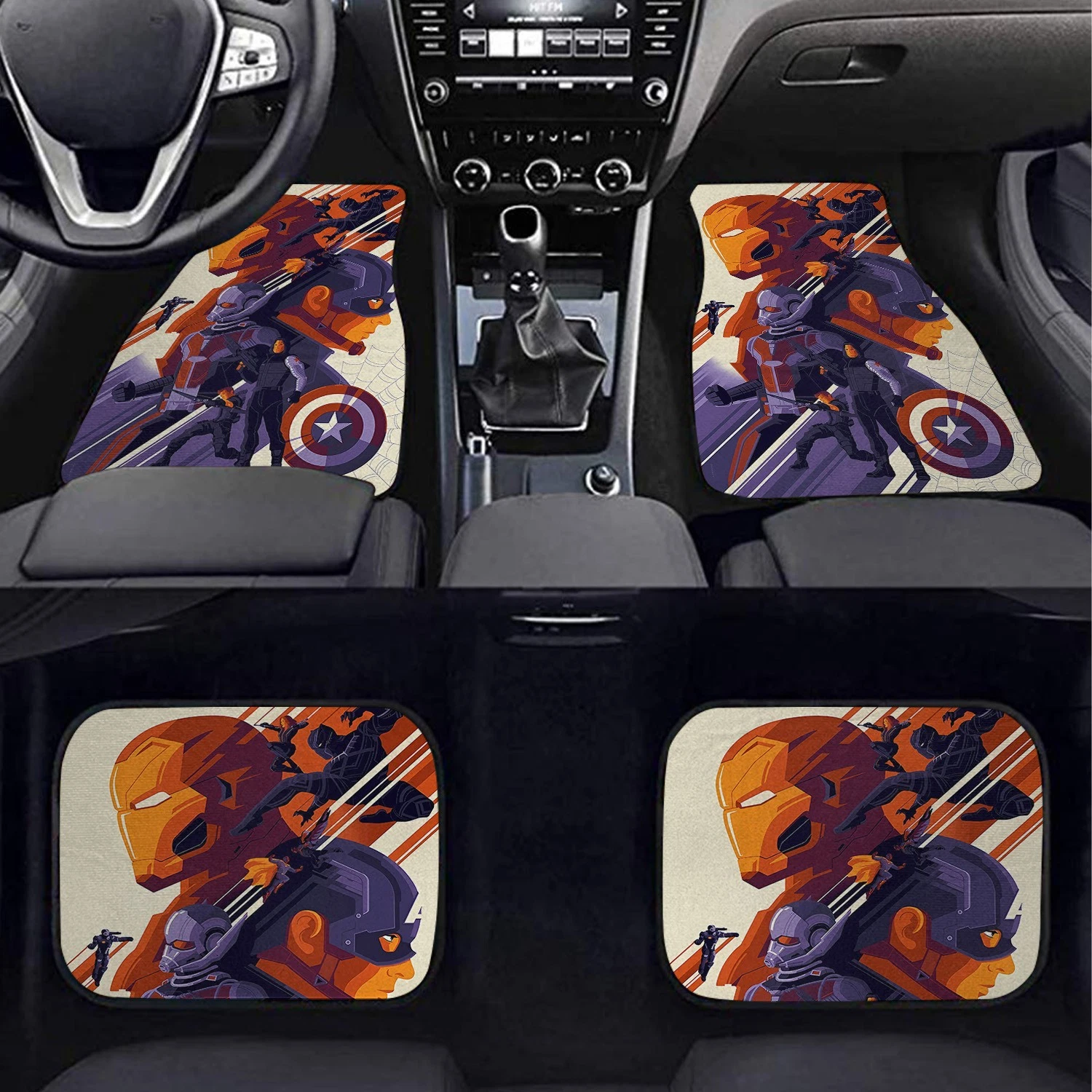 Marvel Avengers Iron Man Captain America Car Floor Mats Auto Accessories
