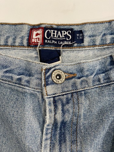 Vintage 90’s Chaps Ralph Lauren Relaxed Fit Jeans Blue Mens Size 35x28 GUC - Picture 6 of 12