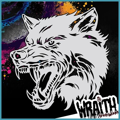 #ad Wolf #2 Reusable Airbrush Stencil Template $14.99