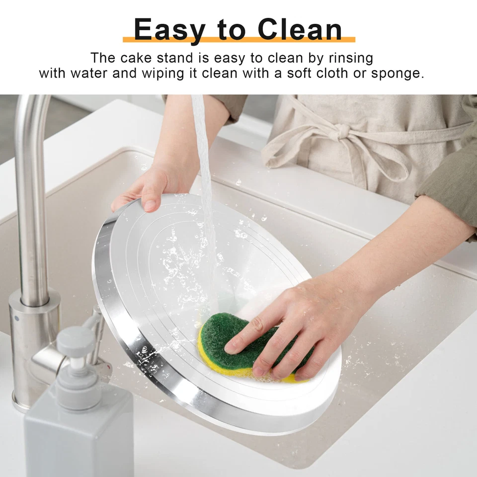 Поворотная подставка для торта 12 дюймов алюминиевая вращающаяся с комплектом расходных материалов для украшения торта 32 шт. - Изображение 3 из 4