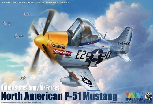 Tiger 109 WWII P-51 Mustang Fighter Q Egg Flugzeug Plastik Modellbausatz ca. 1/48