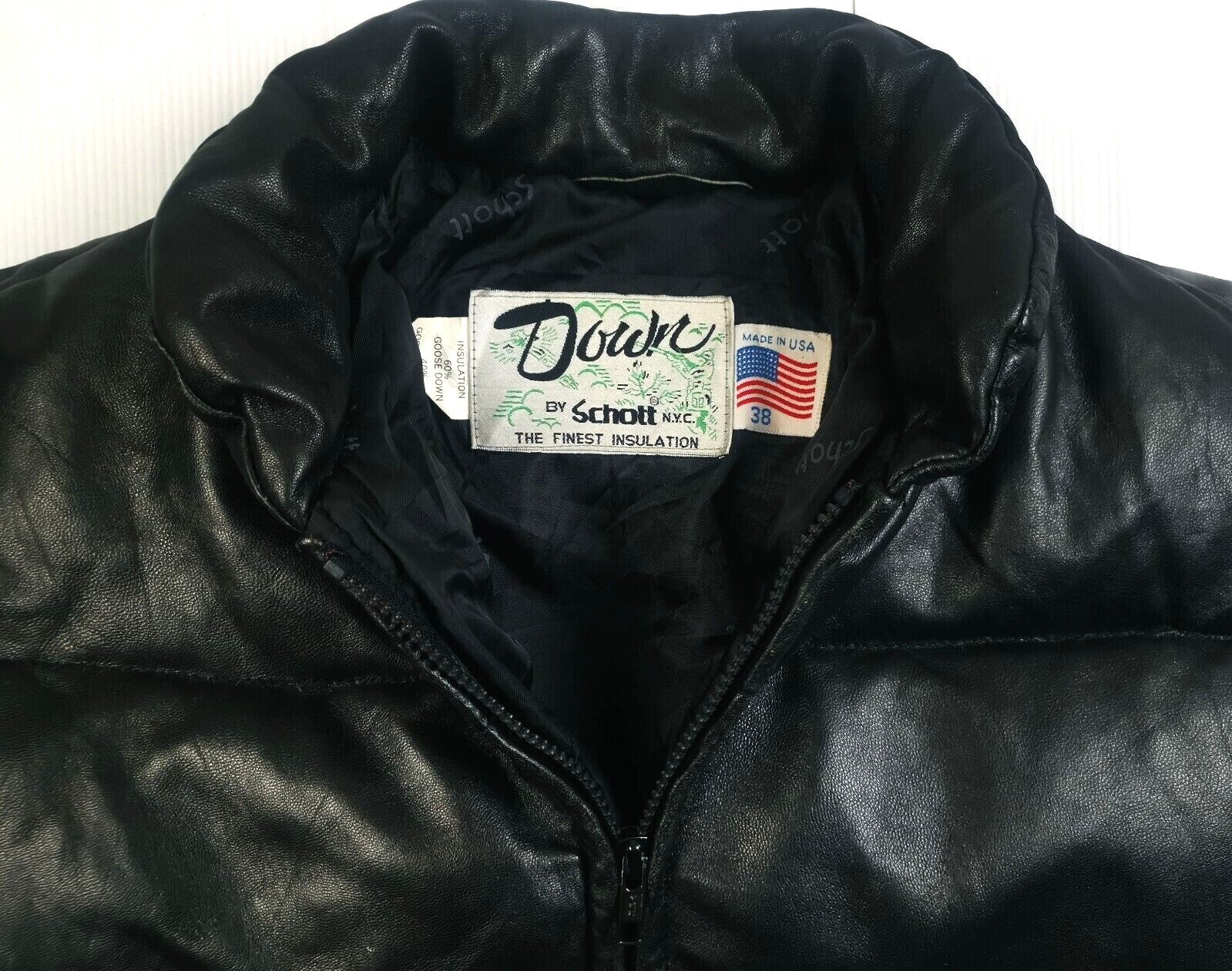 HOT VTG Men SCHOTT GOOSE DOWN LAMB 