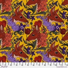 Free Spirit Garden Bed by Rachel Hauer PWRH101 Yellow Deer  Cotton